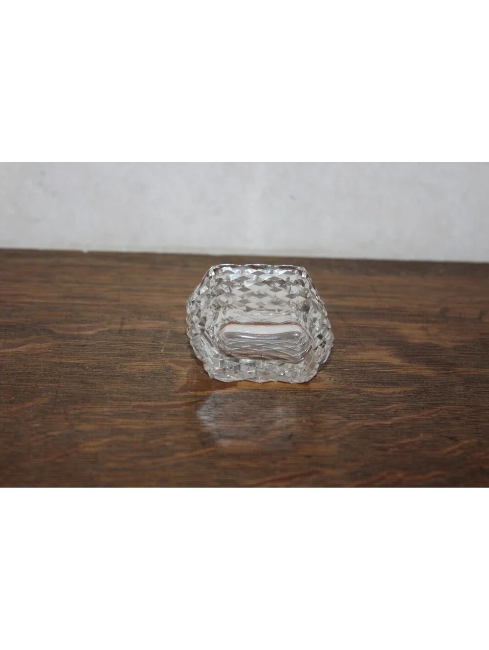 Vintage Cut Crystal Octagonal Toothpick Holder Heavy Glass